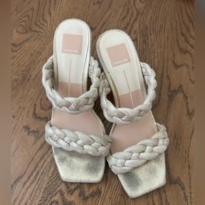 Dolce vita Paily braided gold sandal heels
